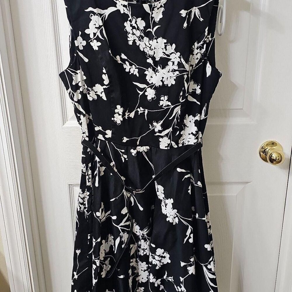 Grace Karin Black &White Floral Sleeveless A-Line Dress Size XL #Vintageinspired